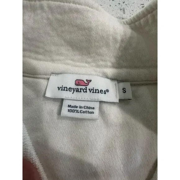 Vineyard Vines Mint Green 1/4 Zip Pullover Women’s Size S Purple Seersucker Trim - Picture 3 of 5